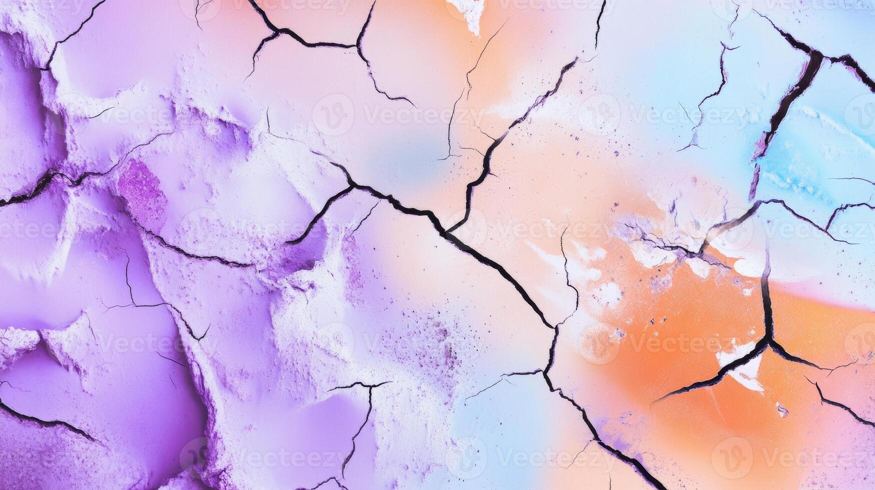 Colorful cracked surface with vibrant hues and clear outlines showcasing a unique texture in a creative artistic display photo