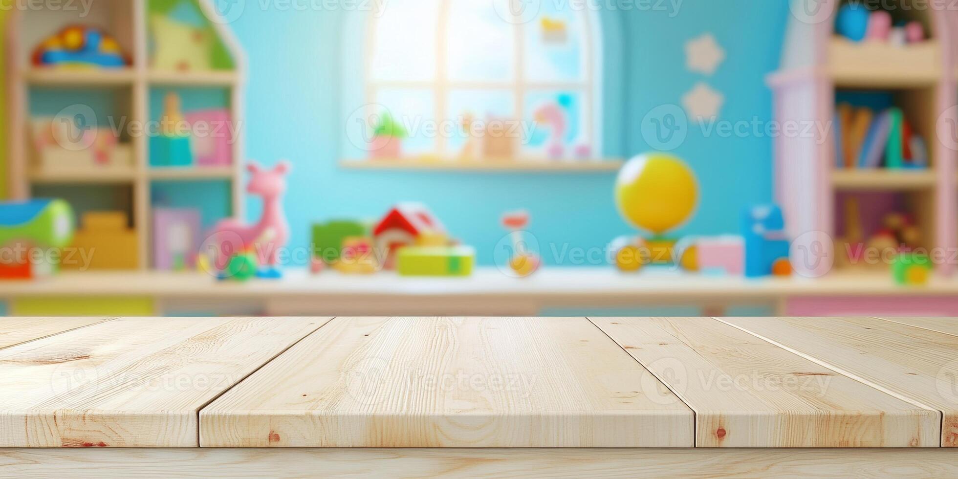 Bright playroom filled with cheerful toys and warm wooden accents creating a joyful family space for children to explore and learn photo