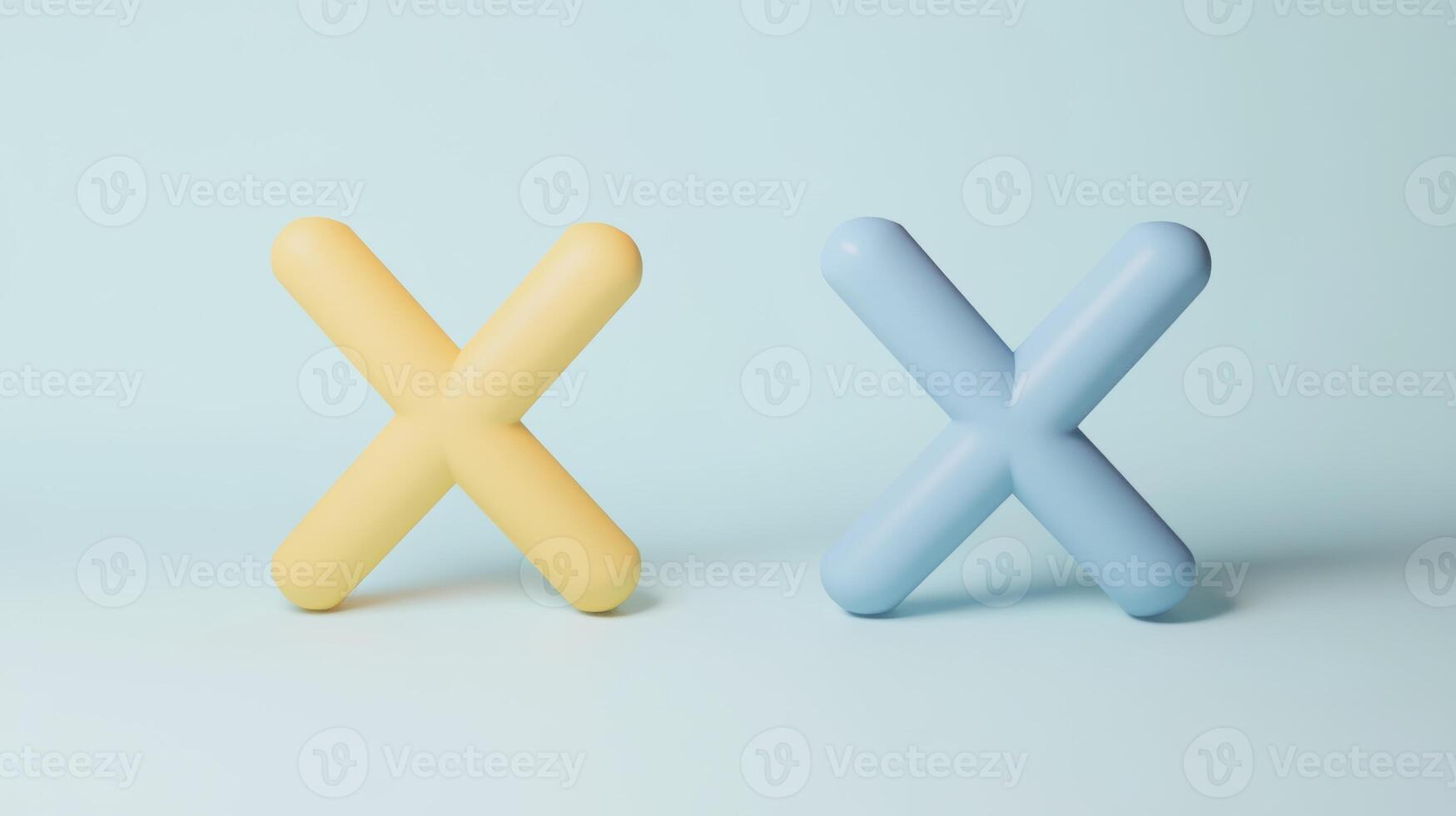 Colorful soft plastic shapes in yellow and blue creating a playful aesthetic on a light background photo