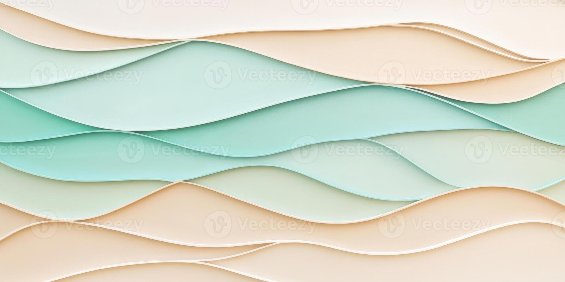 Colorful paper waves creating abstract patterns in a serene pastel ambiance photo