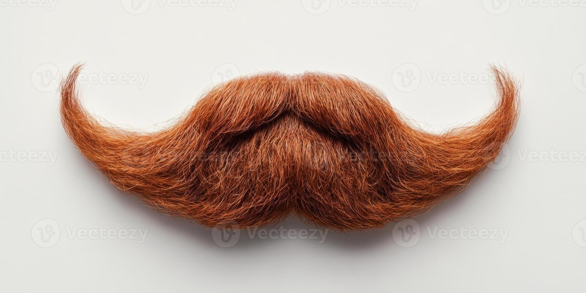 Unique red mustache displayed on a smooth surface emphasizing texture and shape photo