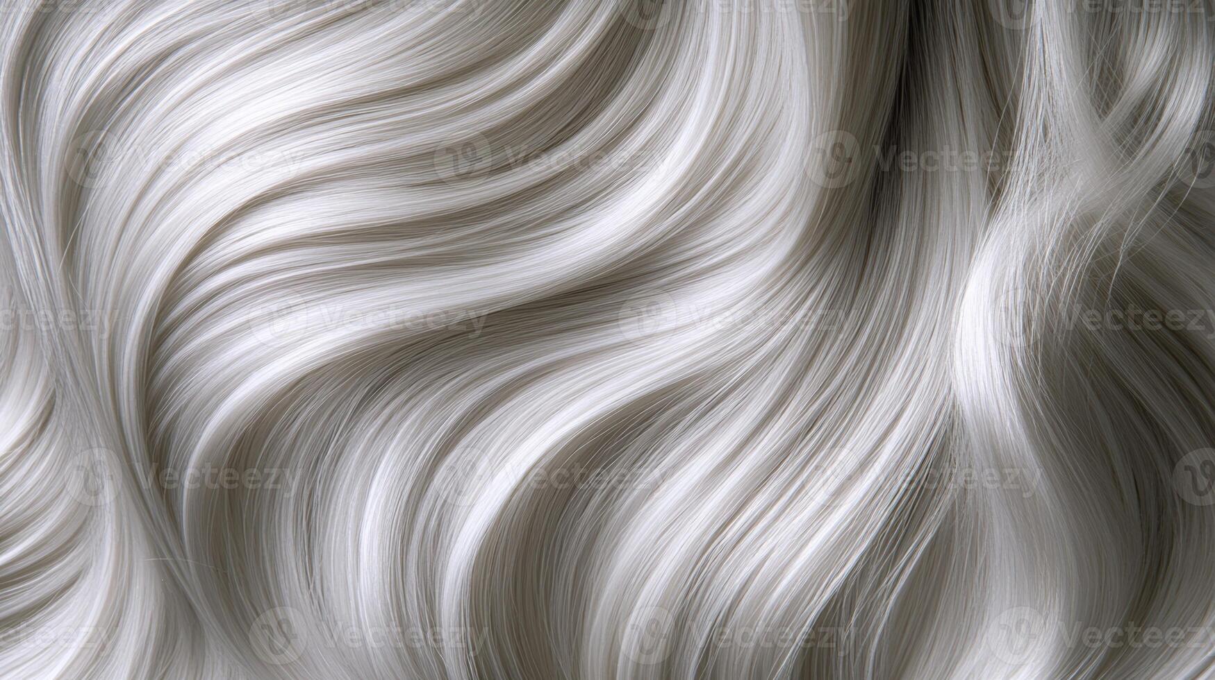 Silky and smooth long hair with natural waves displayed against a neutral background photo