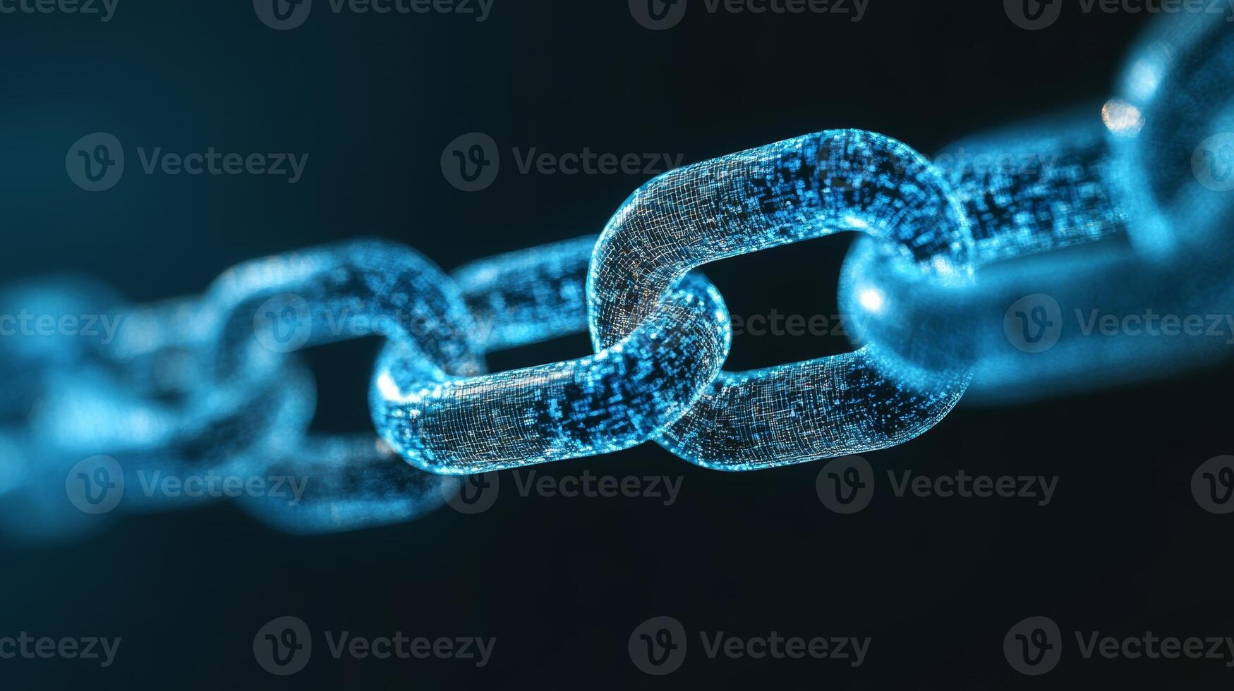 Digital chain link symbolizing connectivity and security in technology and blockchain applications photo