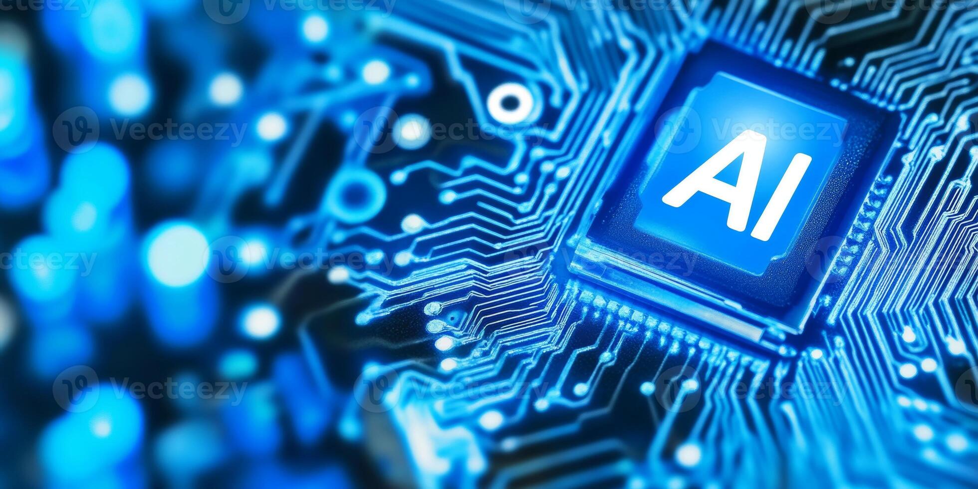 Exploring advancements in artificial intelligence technology through intricate circuitry design in a digital setting photo