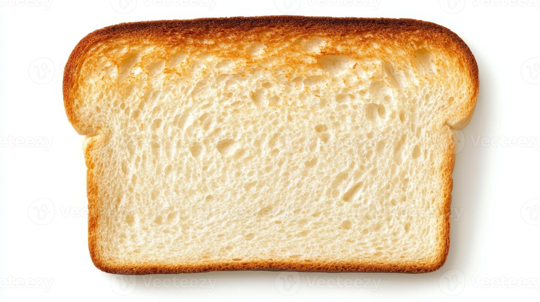 Freshly toasted bread slice showcasing a golden crust and soft interior ideal for breakfast or snacks photo