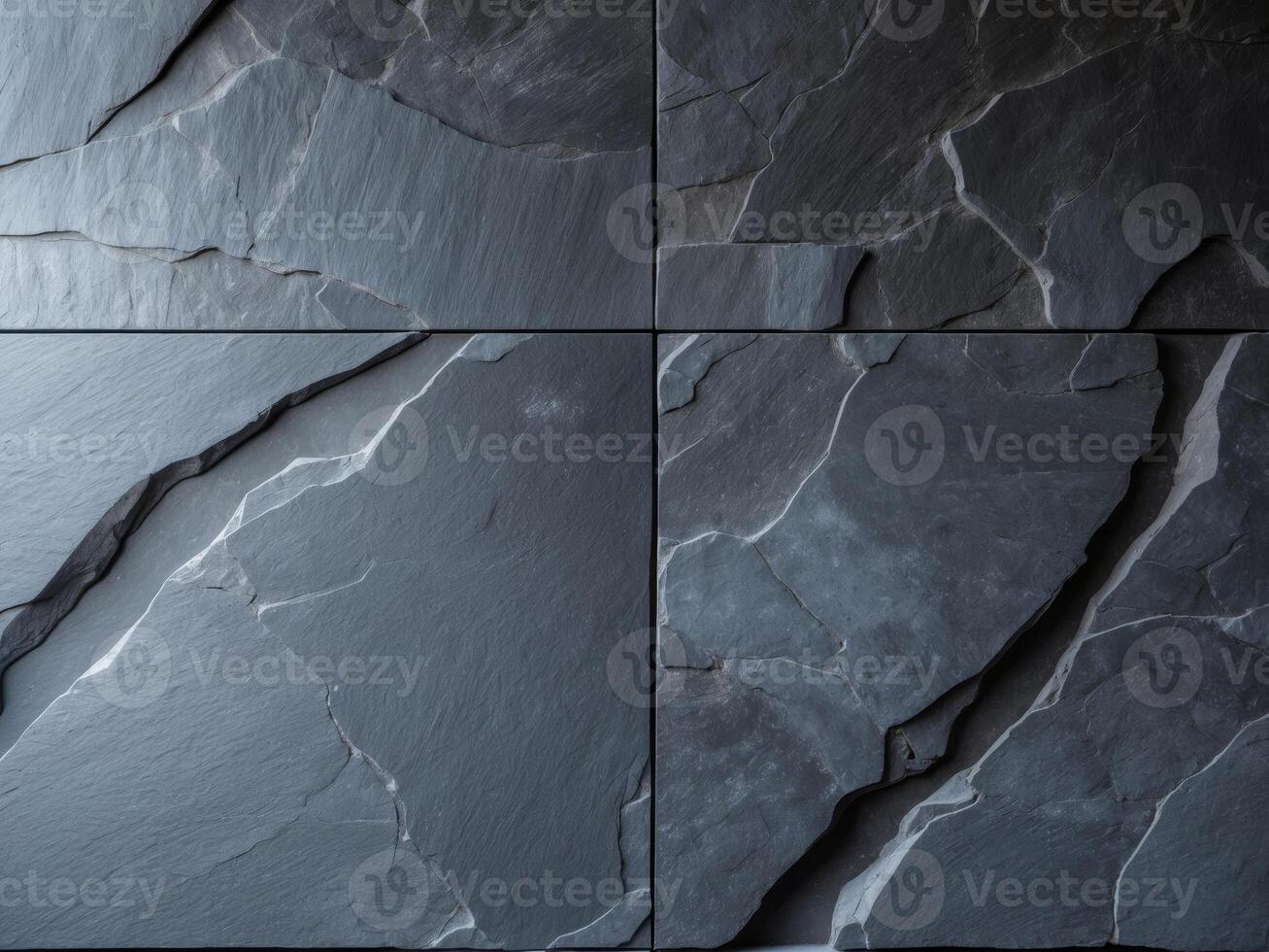 Dark Gray Stone Tiles with Natural Veining, Texture, and Architectural Element. photo