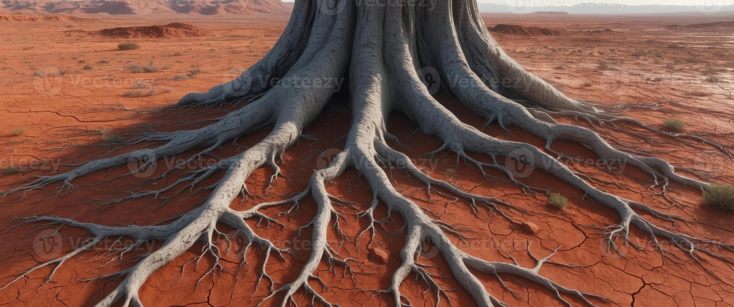 Tree roots in the desert photo