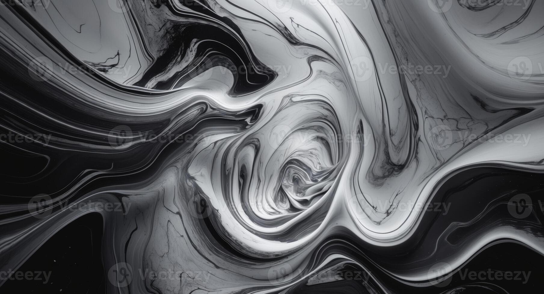 Abstract Marble Swirl in Monochrome, Capturing Depth and Fluidity of Forms. photo