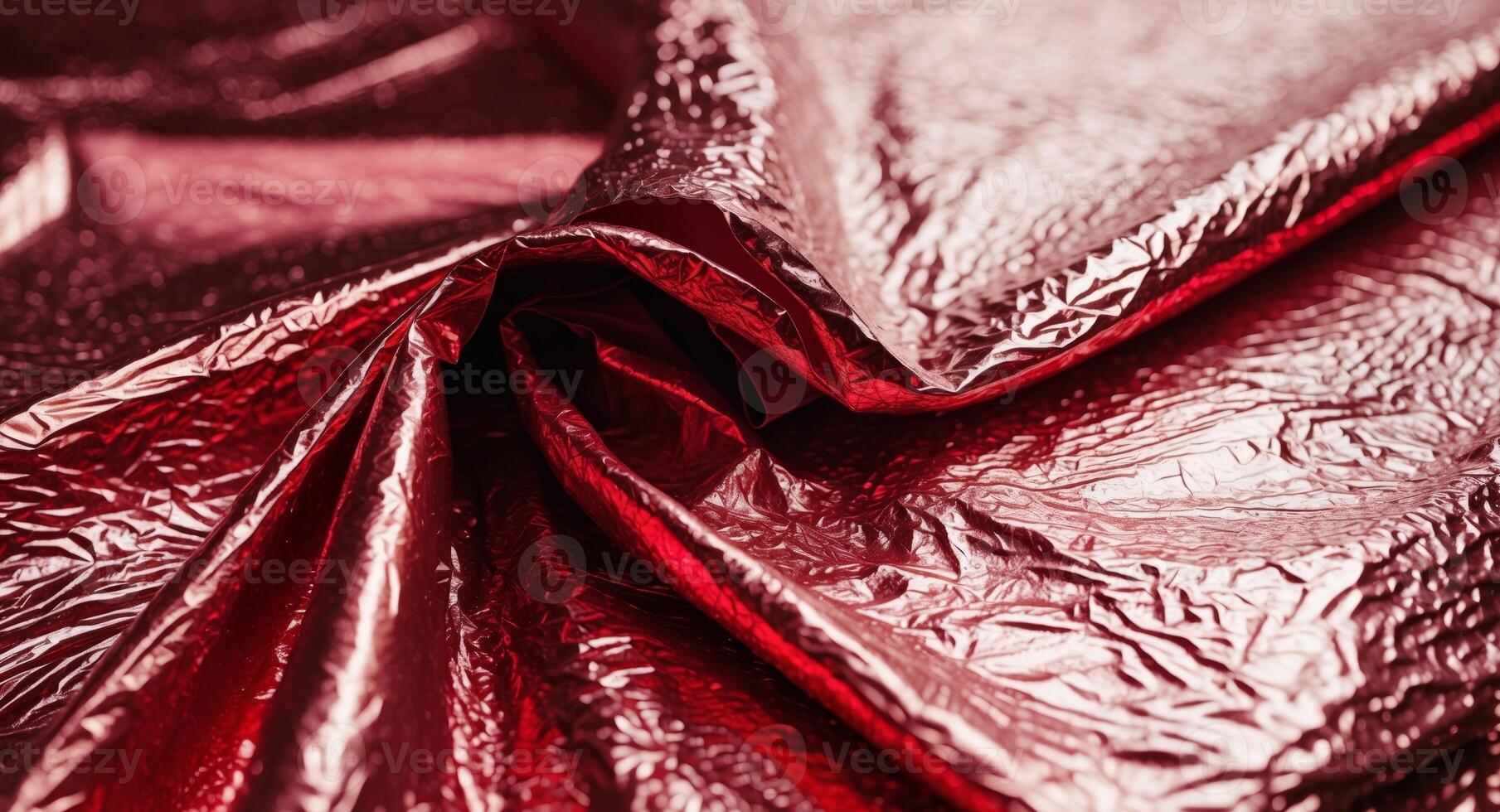 A close up of a red shiny fabric photo