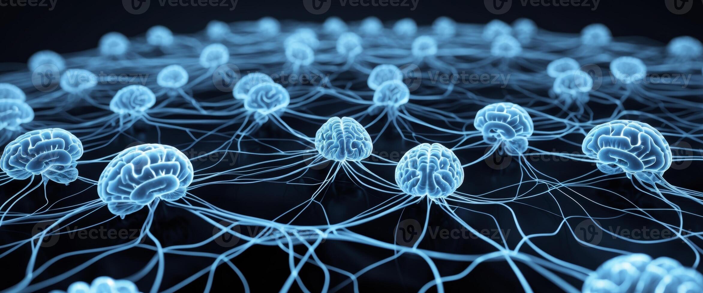 Neural Network Connection Concept, Illustrating Brain Communication and Connectivity. photo