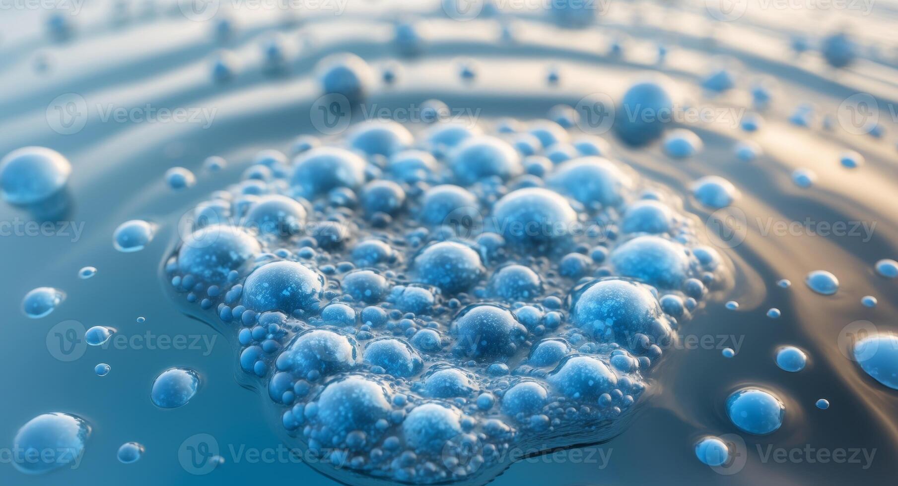 A close up of bubbles floating in water photo
