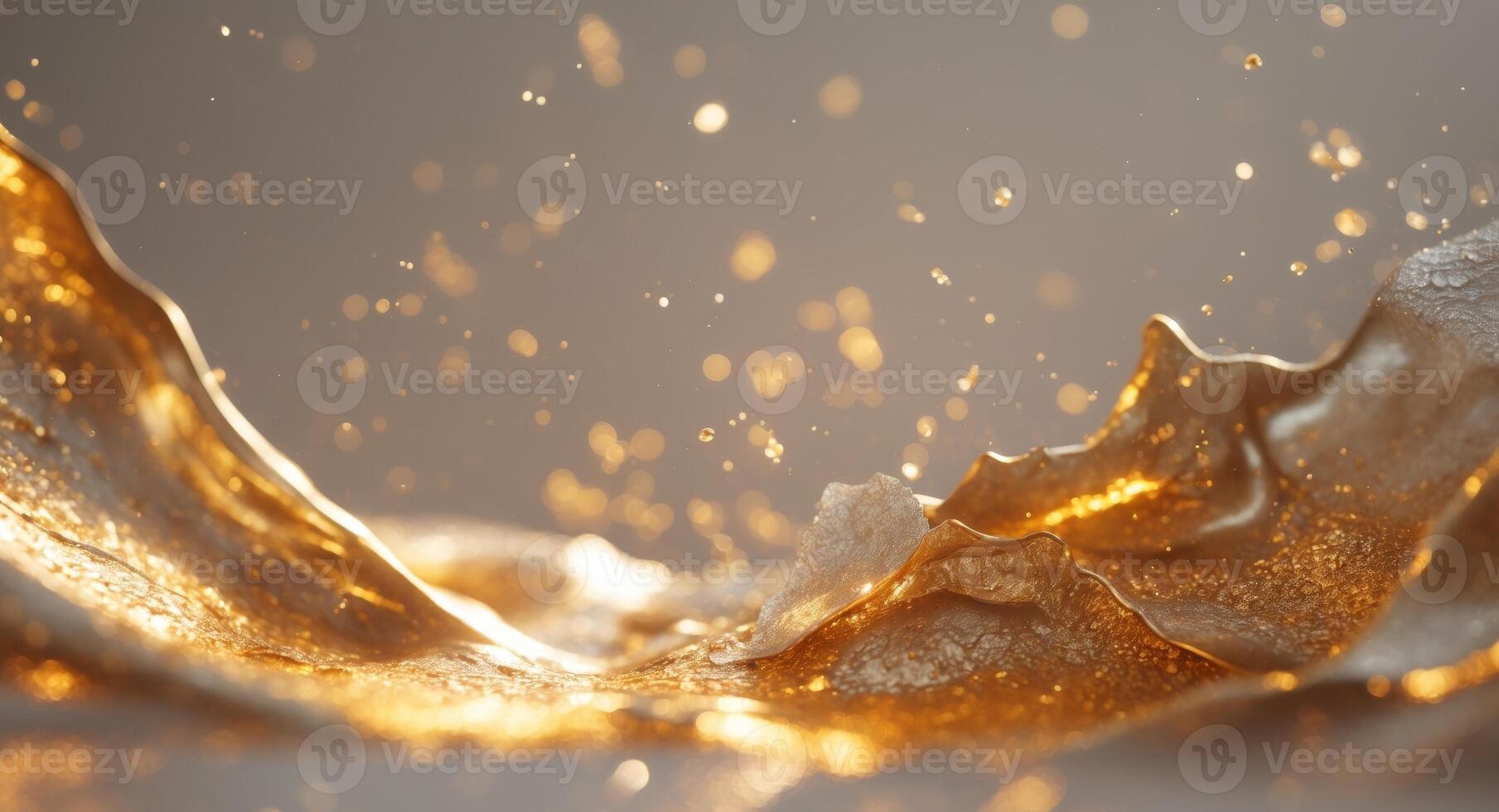 Glimmering Gold. An Abstract Exploration of Texture, Light, and Sparkling Details photo