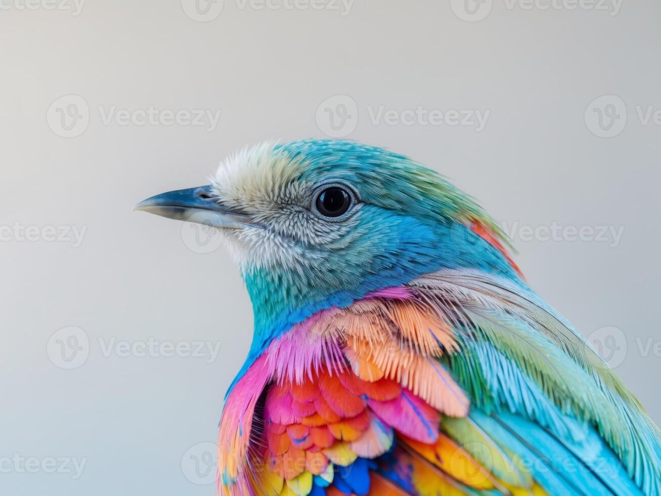 A colorful bird with bright feathers photo