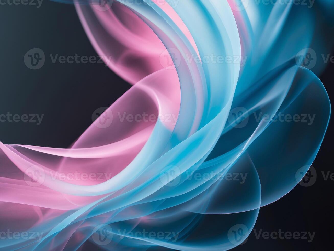 Abstract blue and pink smoke on a black background photo