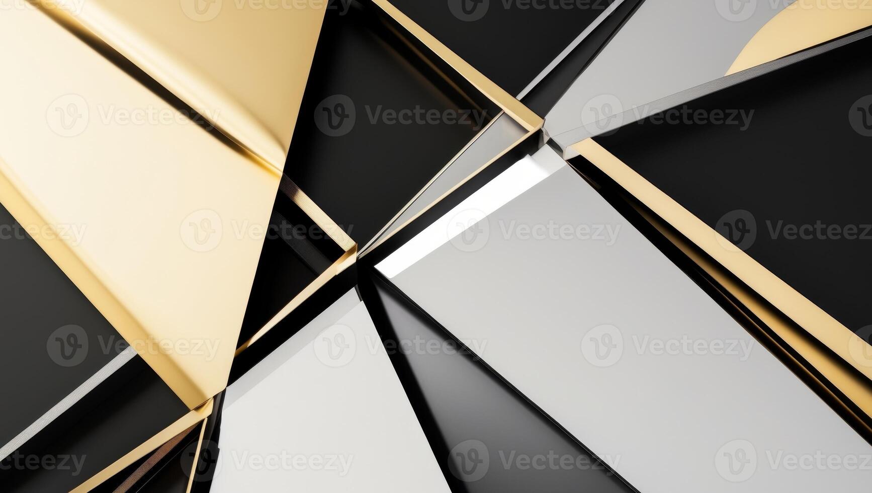 A black and gold abstract background with a geometric design photo