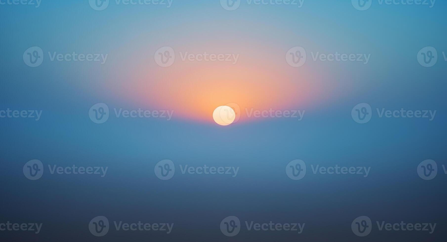 Solitary Sun. A Serene View of the Sunset Sky with Subtle Color Gradients. photo