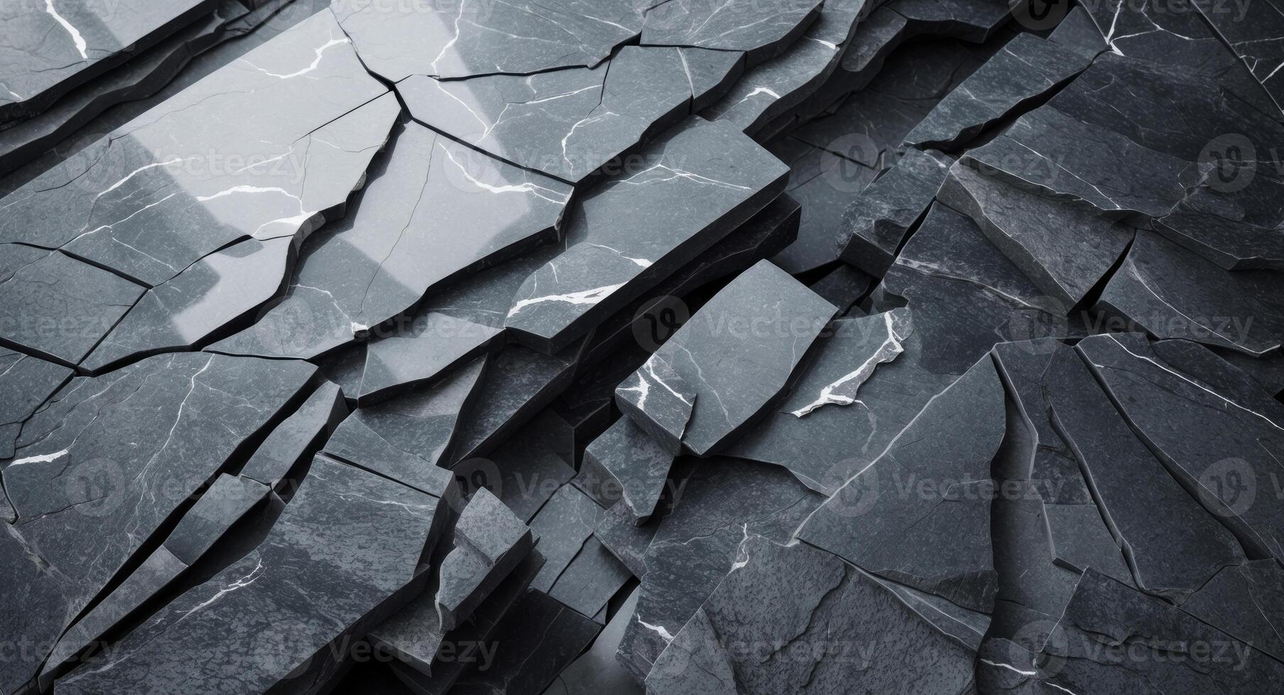 Abstract Marble Texture with Cracks and Layers, Dark and Moody Background. photo