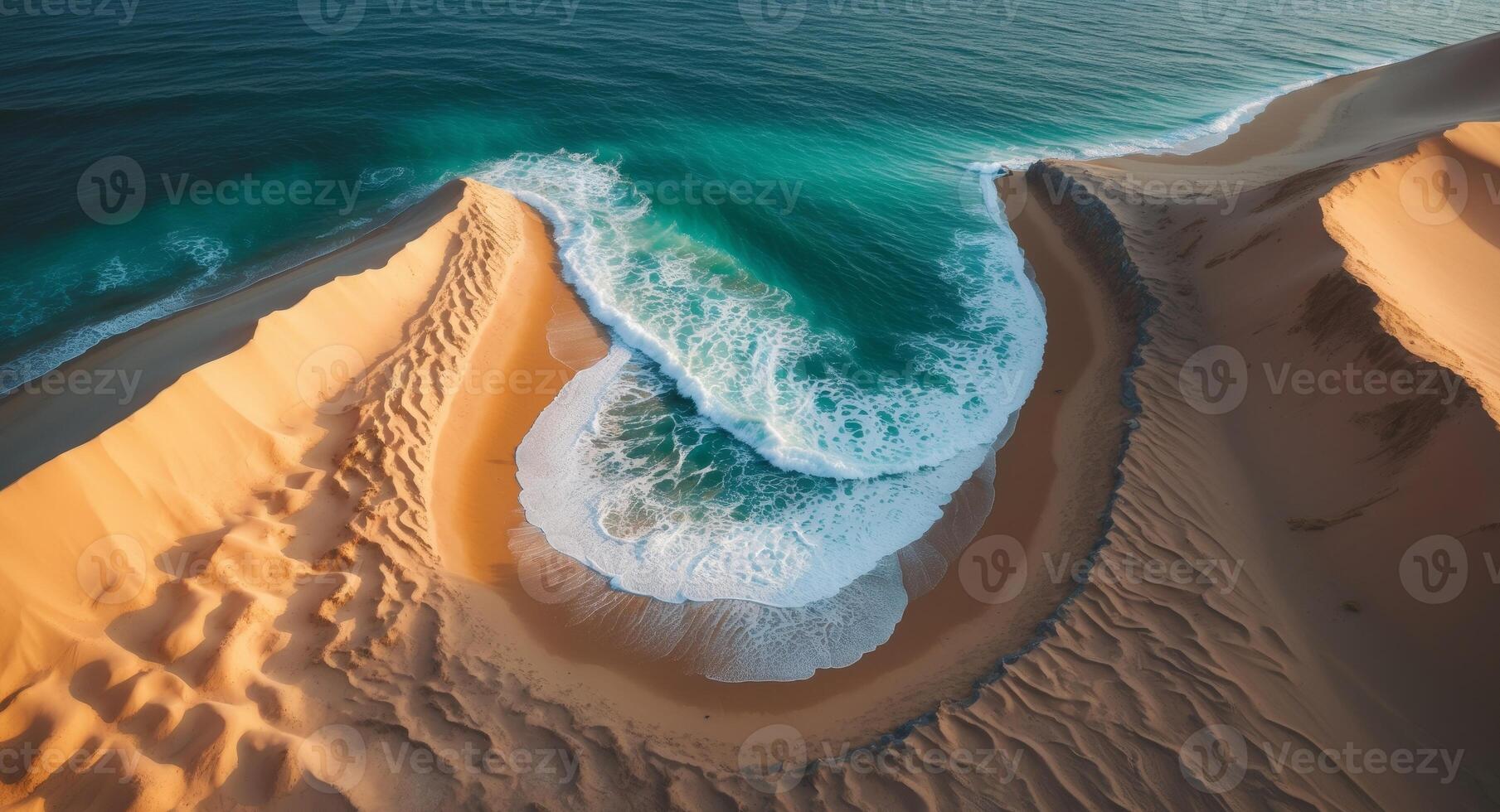 Aerial view of the dunes of namib desert photo