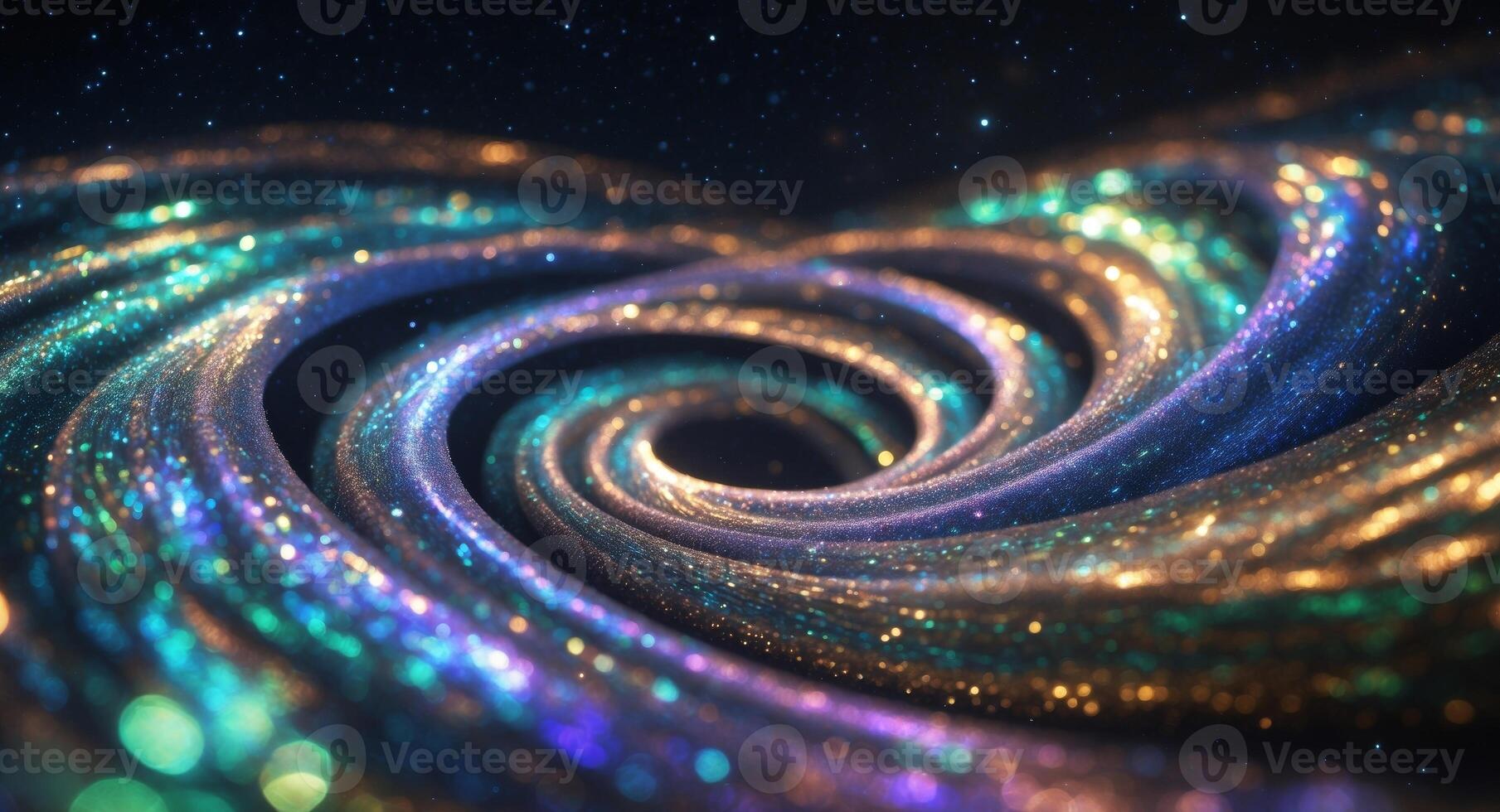 Abstract swirls of colorful lights and glitter photo
