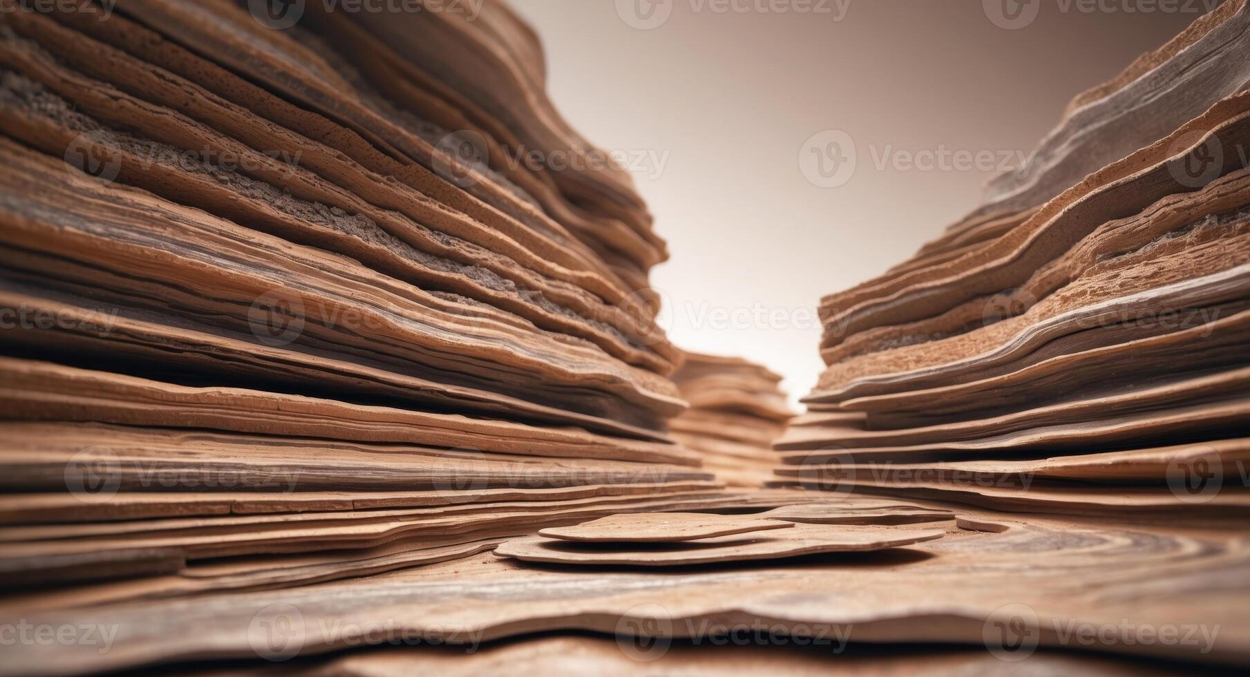 Eroded sandstone formations, geological layers reveal the Earths ancient history. photo