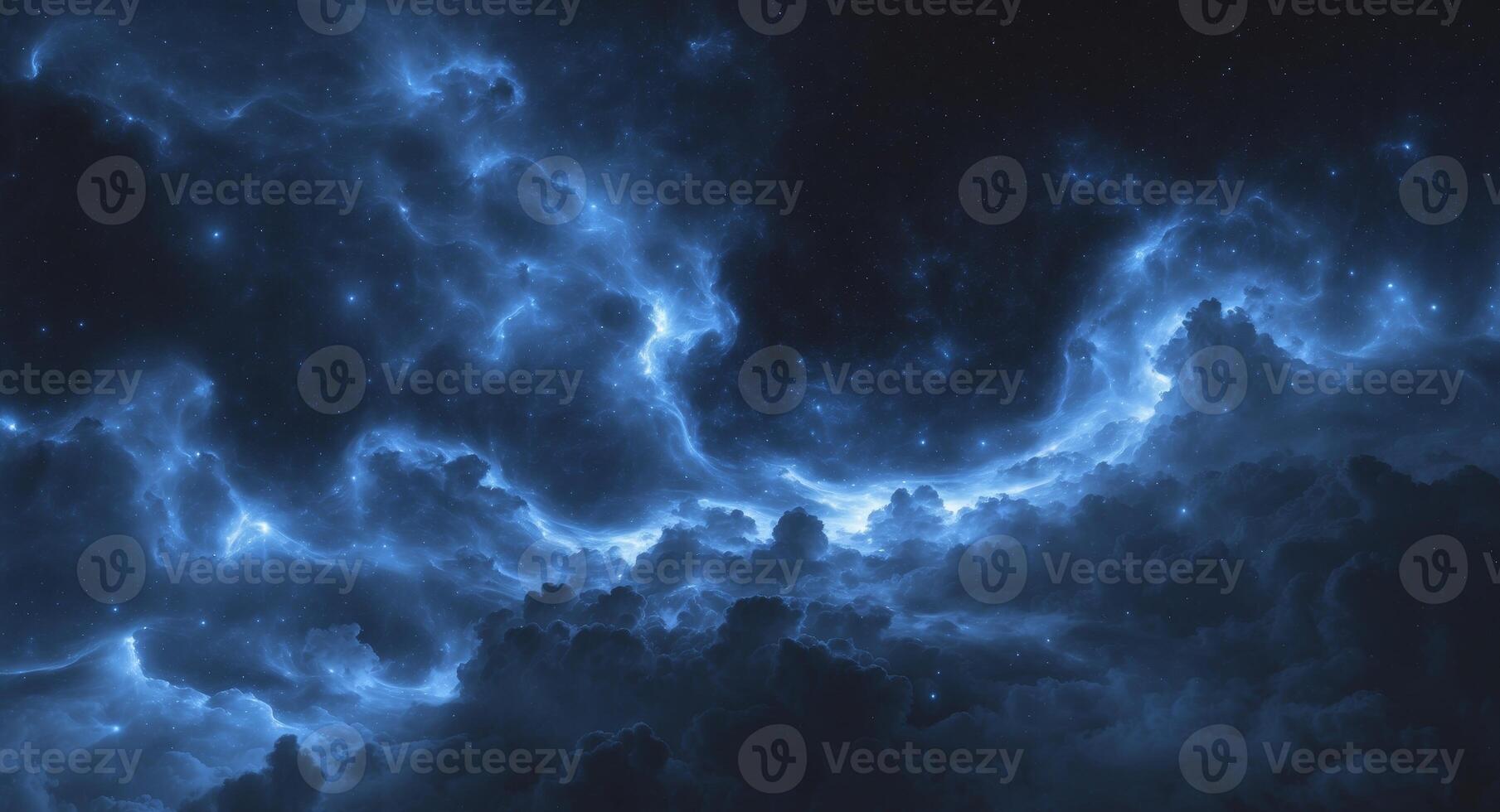 Blue Nebula. A Cosmic Symphony of Light, Shadow, and Celestial Wonderscape. photo