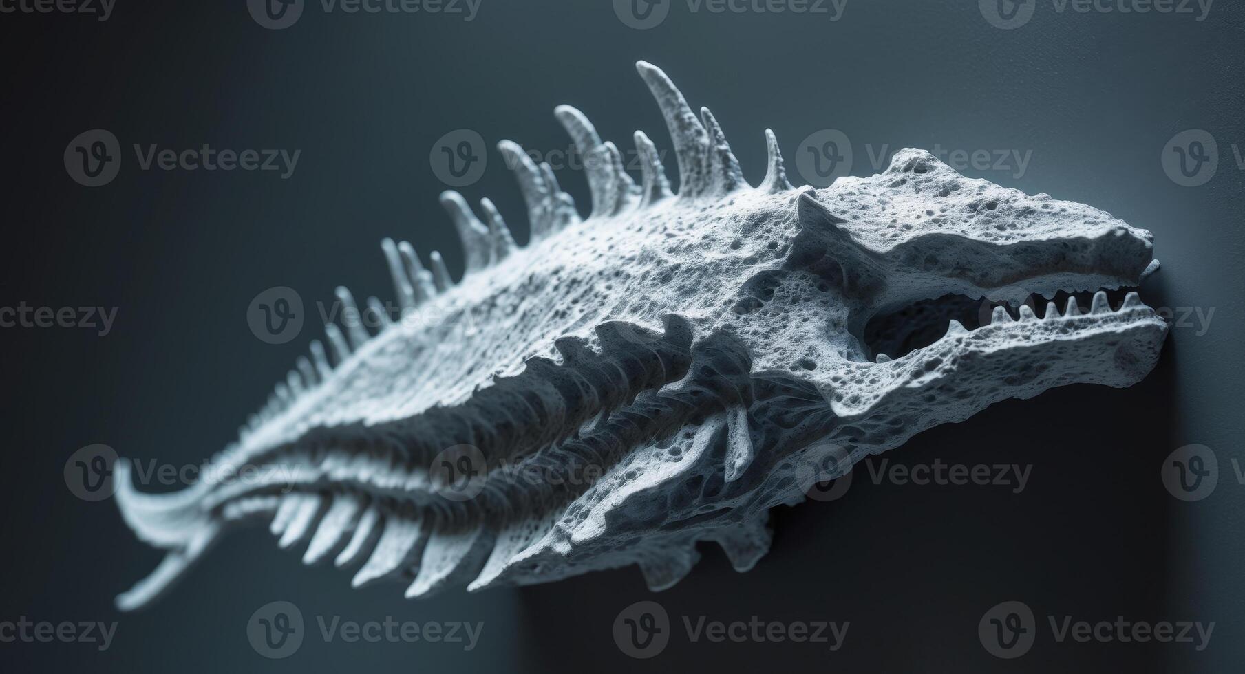 A 3d printed sculpture of a fish with its head cut off photo