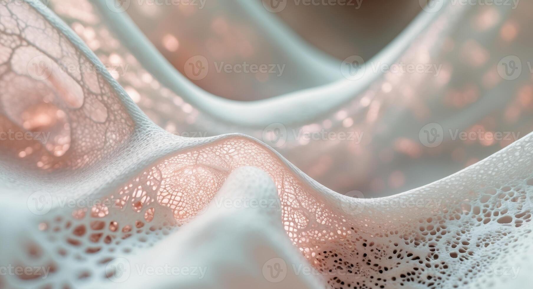 A close up of a white fabric with lace photo
