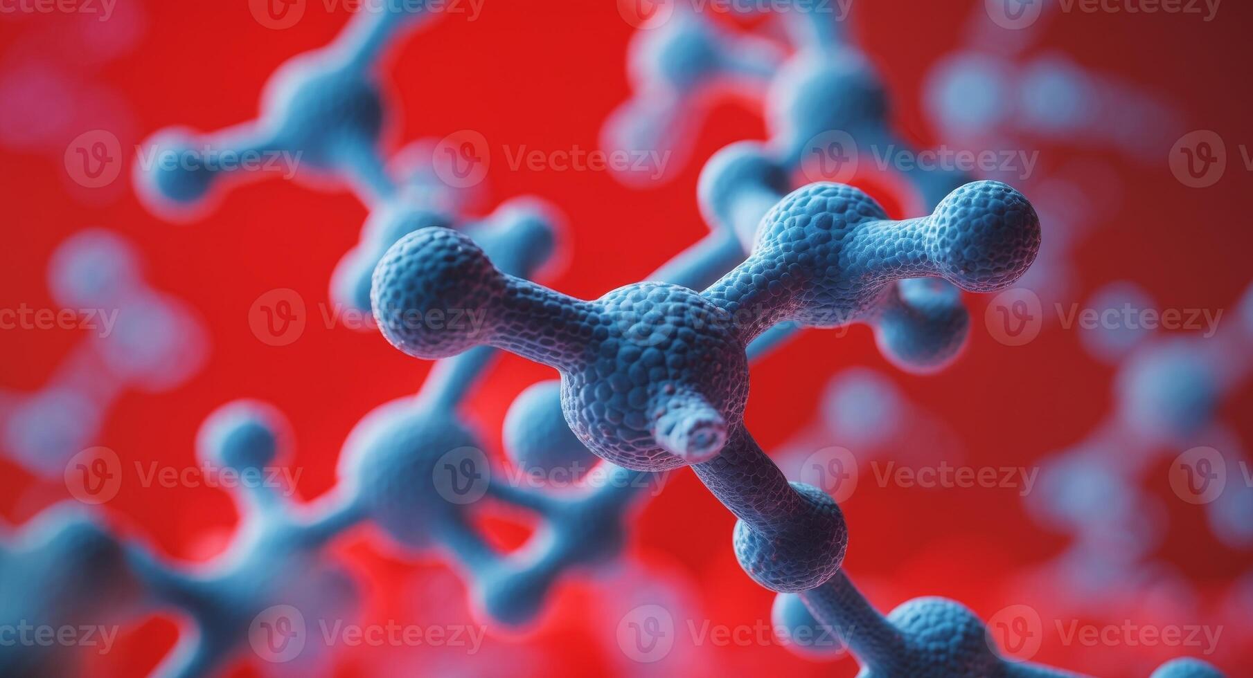 A close up of a molecule on a red background photo