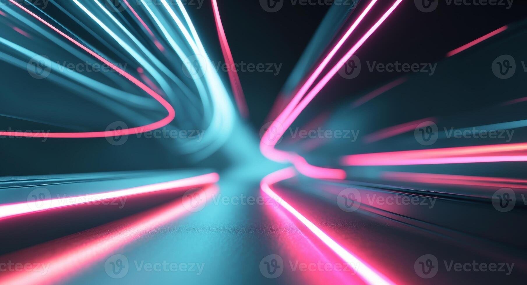 Abstract Neon Lights. A Captivating Display of Motion and Color, Dynamic Illumination. photo