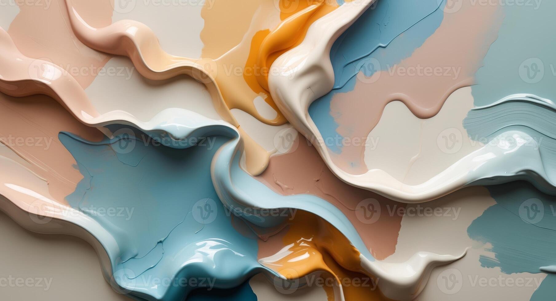 Abstract Fluid Art. Interplay of Pastel Shades, Creamy Textures, and Harmonious Blends. photo