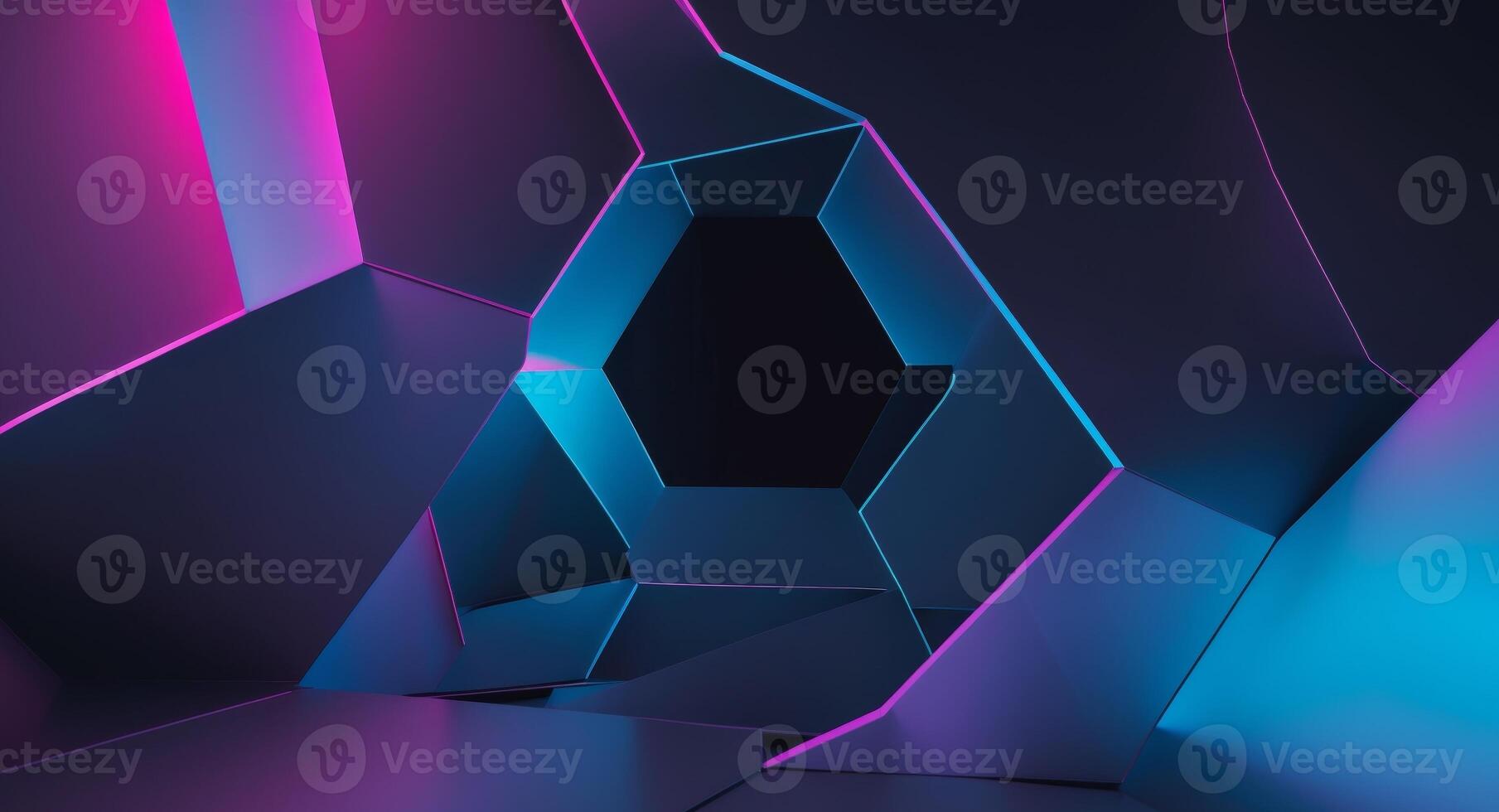 Abstract 3d background with neon lights photo