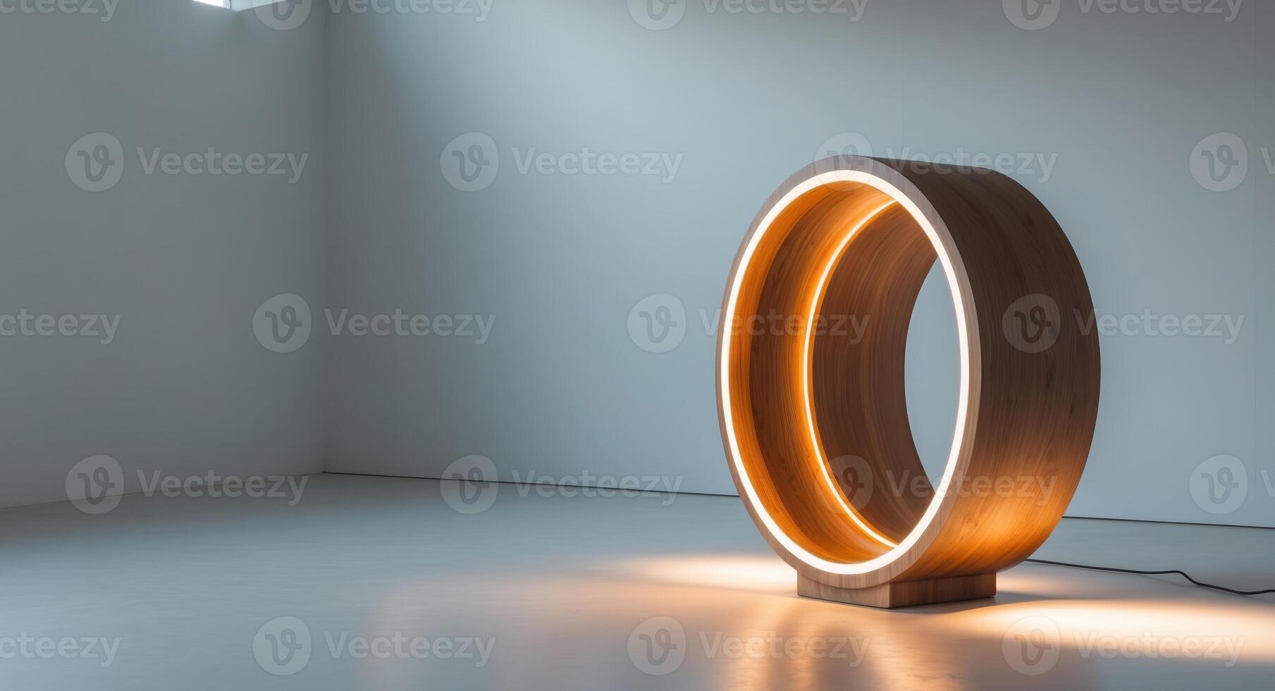 A lamp that is shaped like a circle photo