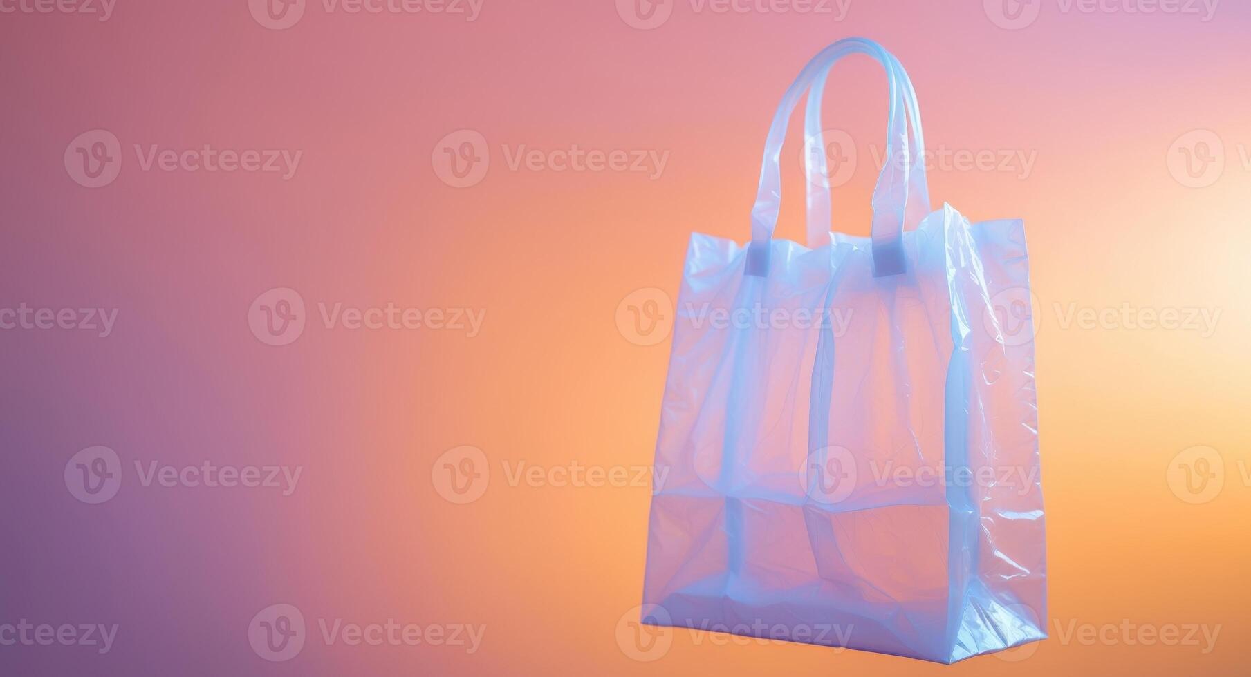 A plastic bag on a colorful background photo