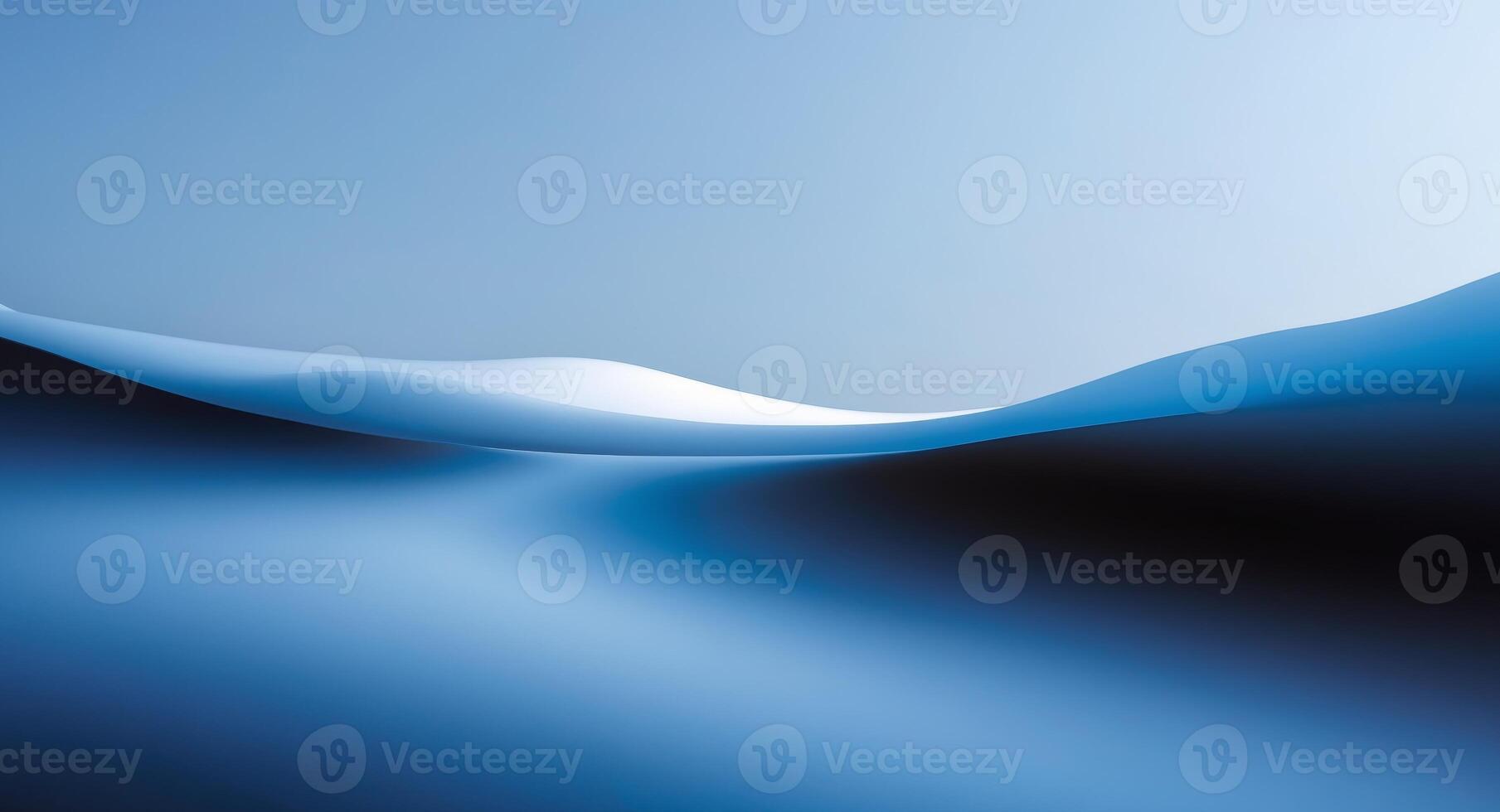 Abstract Gradient Blue Waves Minimalist Modern Backdrop with Soft Light, Curving Shapes. photo