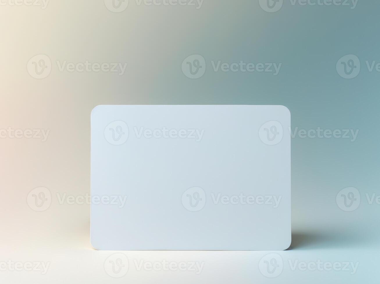 Minimalist Mockup Featuring a Rounded Rectangle Element on a Gradient Background. photo