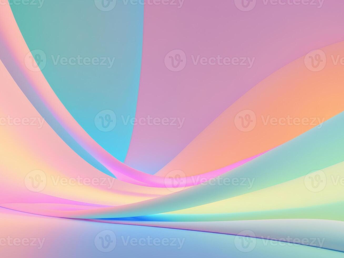 Gradient Waves, Abstract Curves, and Soft Colors Contemporary Design Illustration. photo