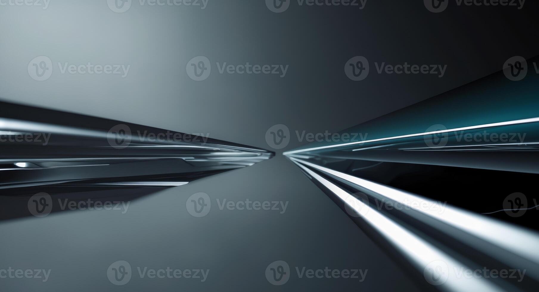 Abstract Metallic Lines Converging, Creating a Futuristic Visual Illusion. photo
