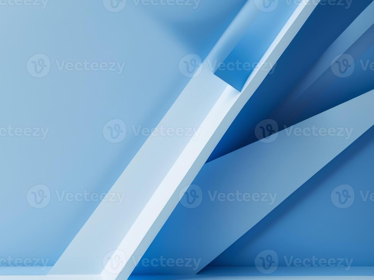 Abstract Blue Geometric Structure with Shadows, Clean and Minimalist Design, Modern Art photo