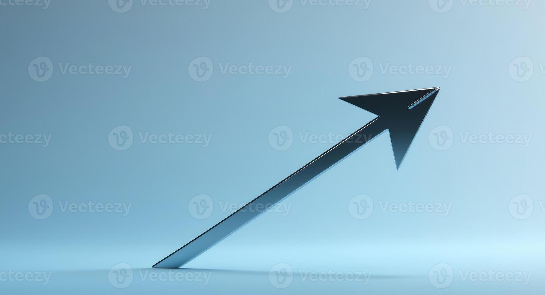 Metallic Arrow Pointing Upward, Symbolizing Growth, Progress and Positive Trends. photo