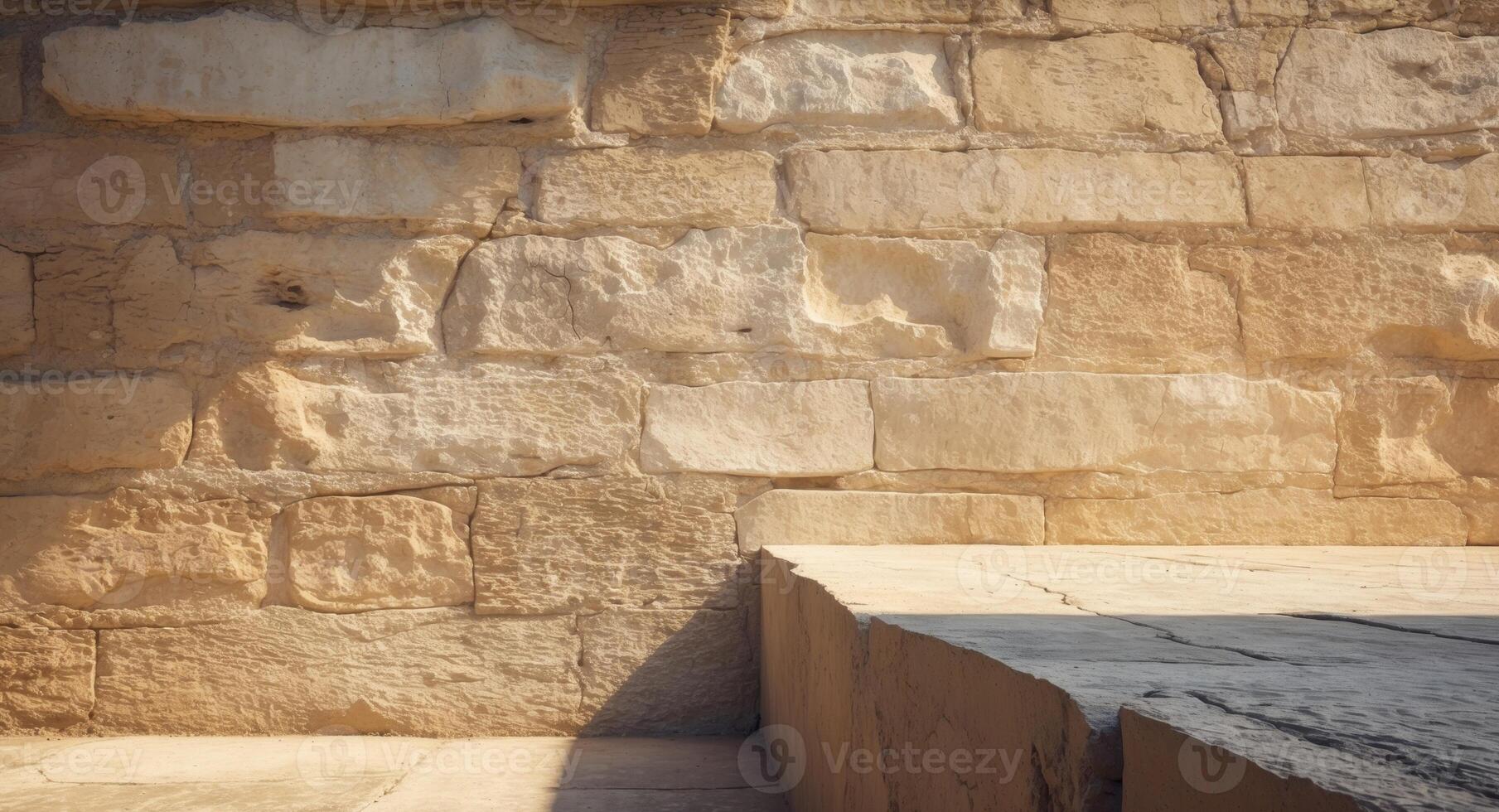 Ancient Sandstone Wall Texture with Steps, Providing a Historical Backdrop. photo