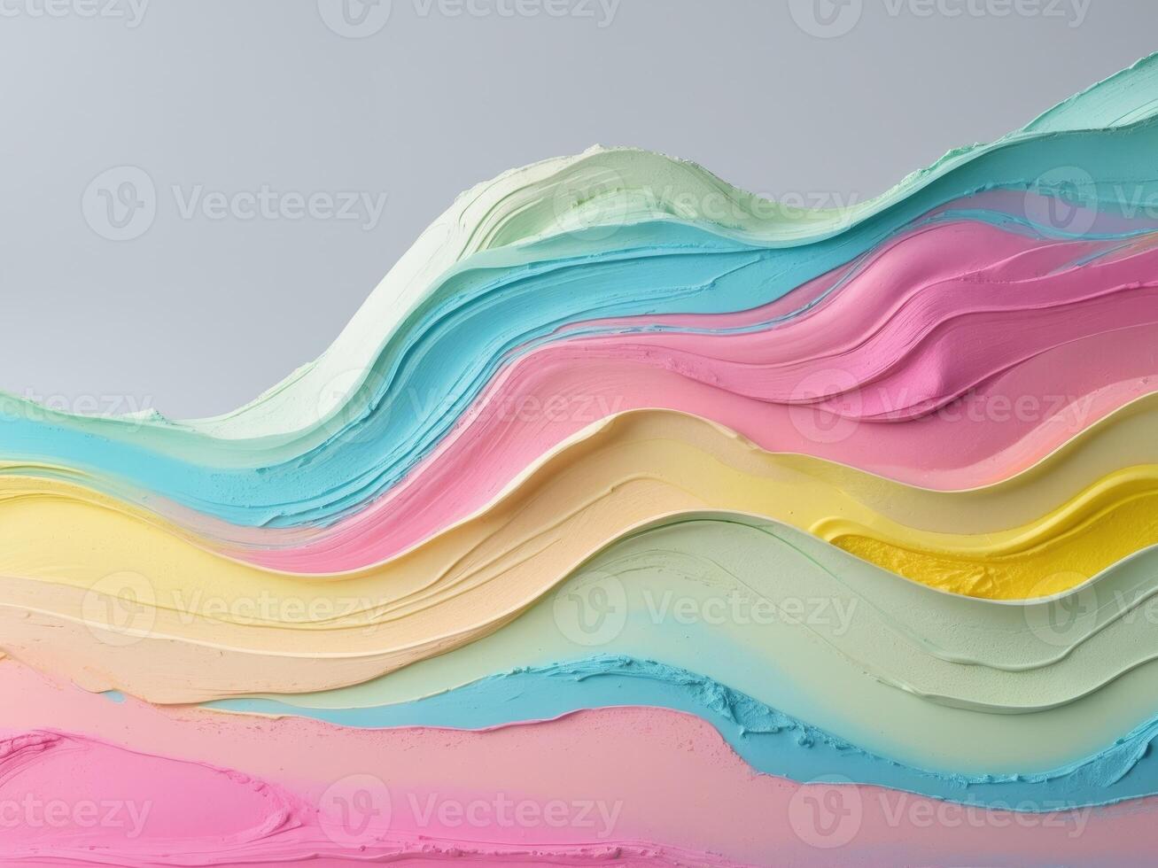A colorful wave of paint is being painted on a wall photo
