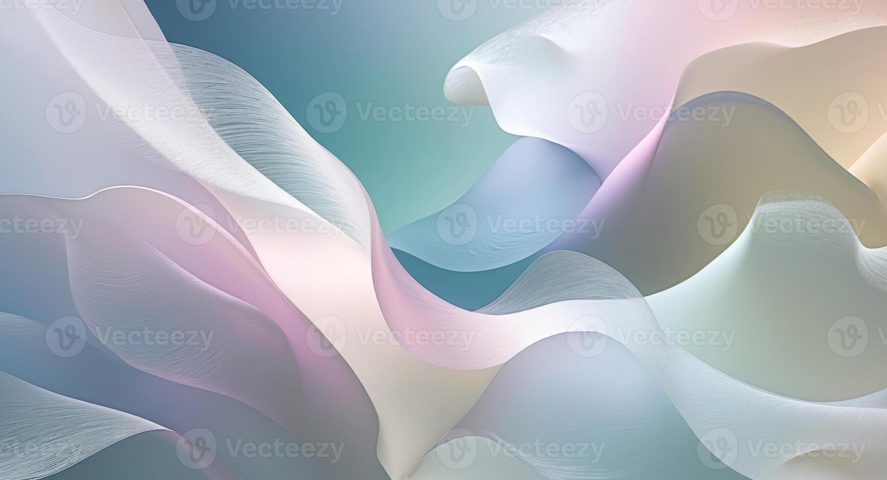 Abstract Pastel Waves, A Serene Blend of Light and Form for Background or Design Elements. photo