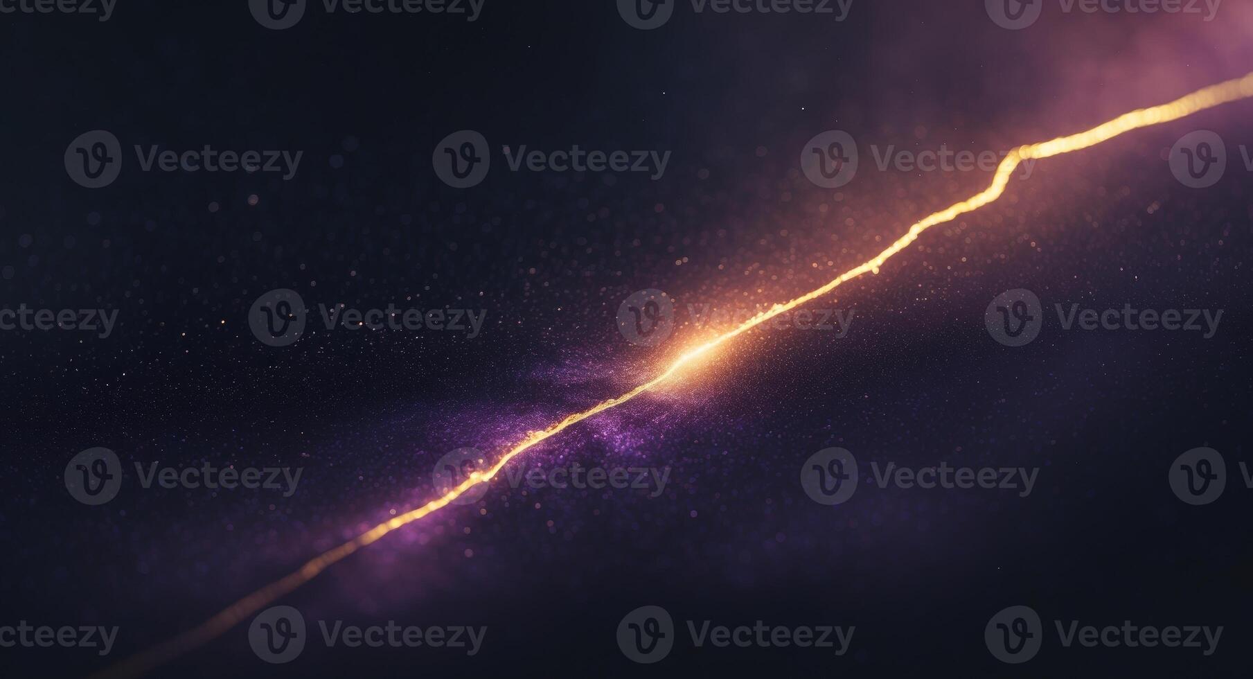 Glimmering Divide. A Golden Line Through The Cosmic Dust, Shimmering Light. photo