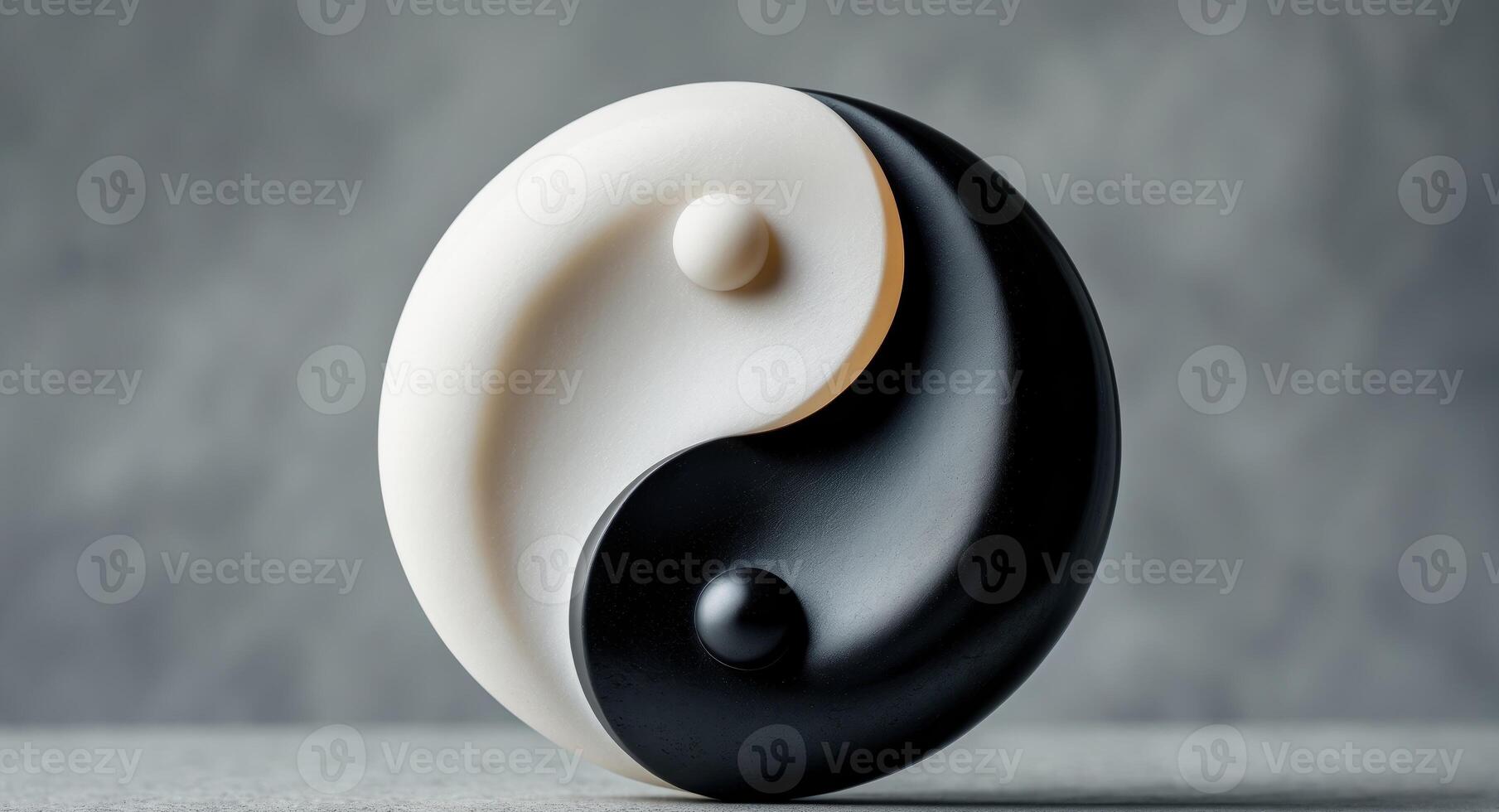 Yin and Yang Symbol. Representing Harmony and Balance, Black and White Colors. photo