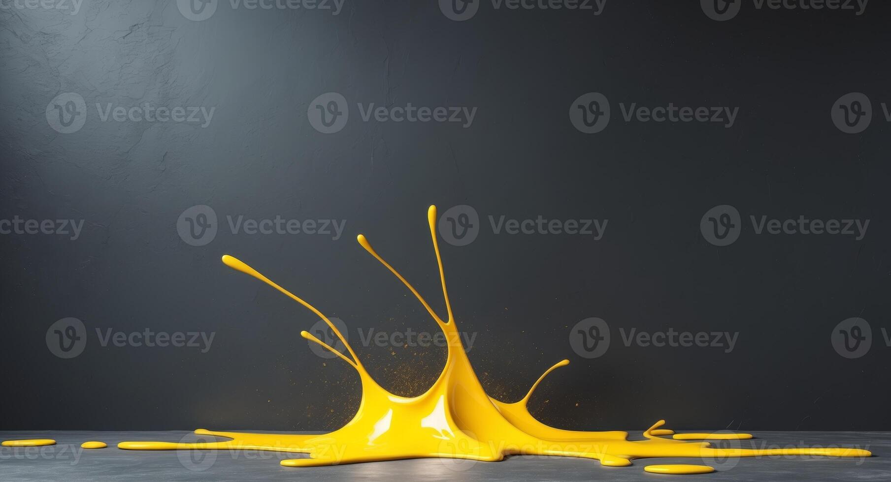 A splash of yellow paint on a table photo