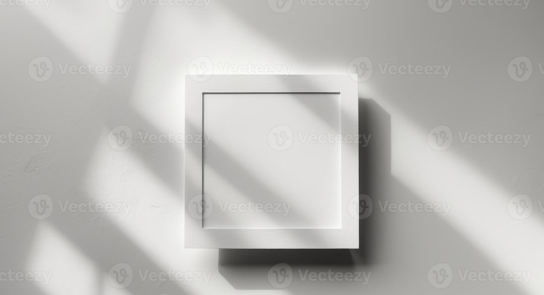 White box on a wall with shadow photo