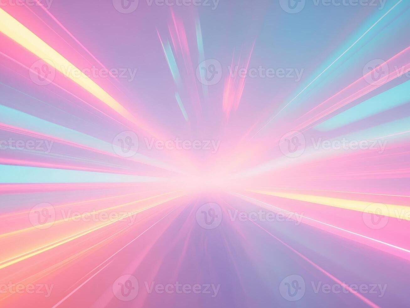 A bright pink and blue light beam is coming out of the sky photo