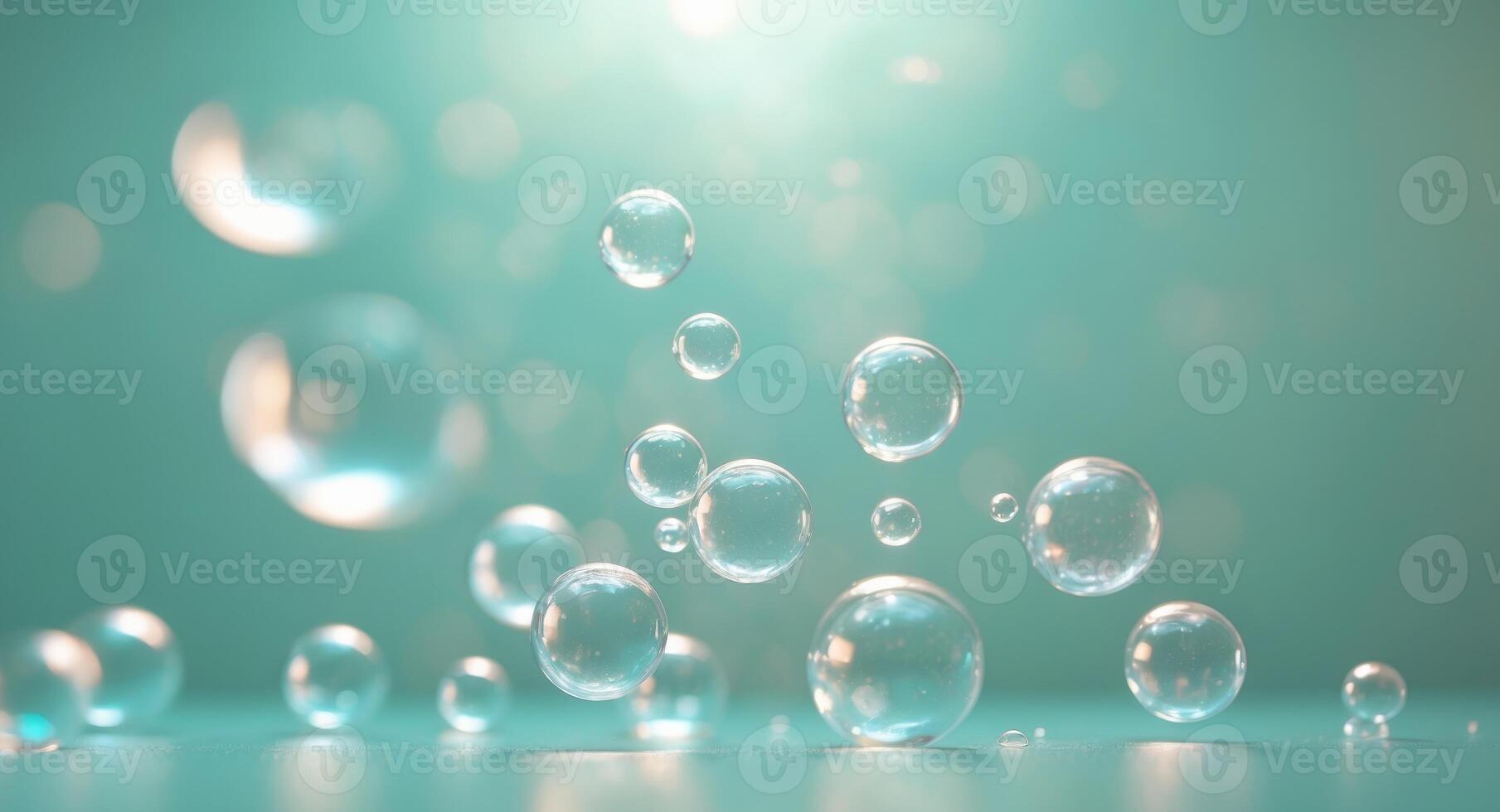 Bubbles on a blue background photo