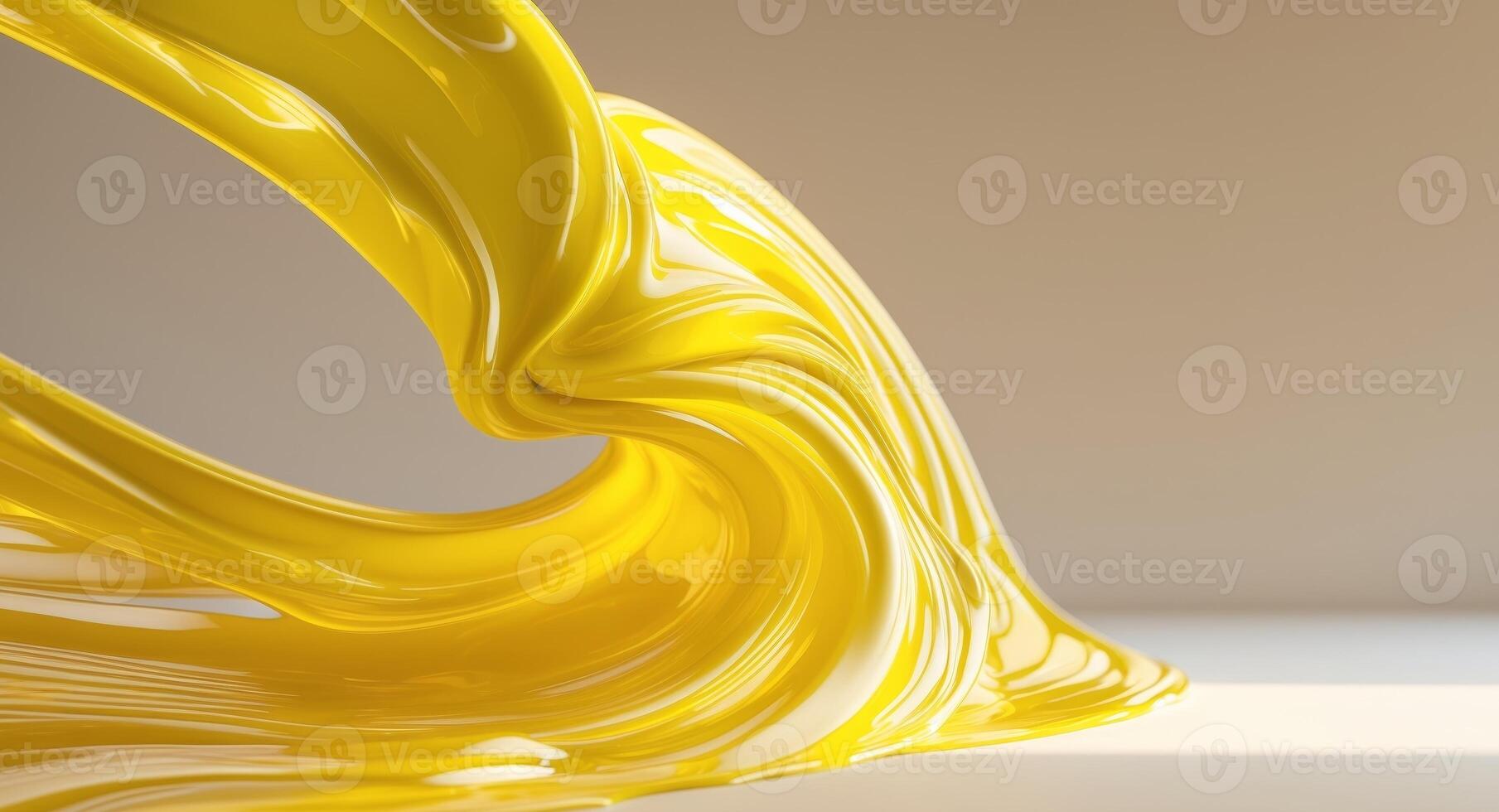 A yellow liquid flowing over a surface photo