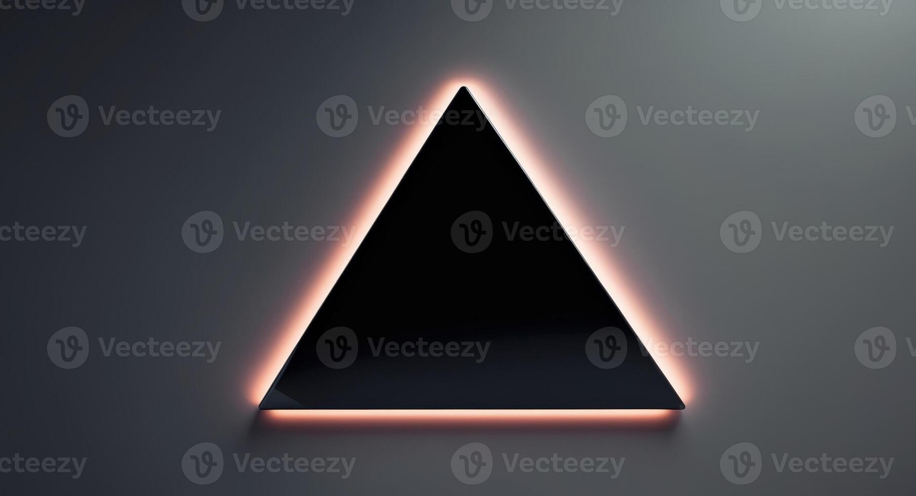 Glowing Triangle. A Sleek, Modern Shape with Subtle Illumination Against a Dark Backdrop. photo